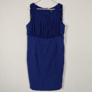 Adrienne Vittadini Women's Midi Dress Size 14 Cobalt Blue Business Casual Party